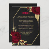 ブルゴーニュ金ゴールドフローラ幾何学的ブラック詳細 エンクロージャーカード (正面/裏面)