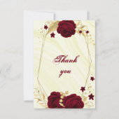 ブルゴーニュ金ゴールドフローラ幾何学 サンキューカード (正面)