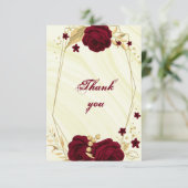 ブルゴーニュ金ゴールドフローラ幾何学 サンキューカード (スタンド正面)