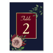 ブルゴーニュ金ゴールドフローラ秋の結婚式 テーブルナンバー (正面)
