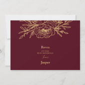 ブルゴーニュ金ゴールドフローラ結婚のグロムスマン提案 招待状 (裏面)