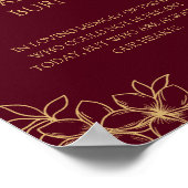 ブルゴーニュ金ゴールドフローラ結婚のロウソクが燃える ポスター (角)