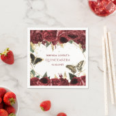 ブルゴーニュ金ゴールドフローラ蝶キンセアニェラ スタンダードカクテルナプキン (インサイチュ)