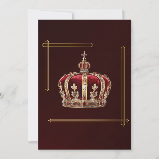 ブルゴーニュ金ゴールドフローリッシュ王室のグリッター結婚ズ 招待状 (裏面)