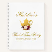 ブルゴーニュ金ゴールドブライダルシャワーティーパーティーレシピ ノートブック (正面)