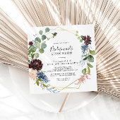 ブルゴーニュ金ゴールドブリデスメイドランチョンシャワー 招待状