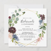 ブルゴーニュ金ゴールドブリデスメイドランチョンシャワー 招待状 (正面)