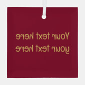 ブルゴーニュ金ゴールドプロフェッショナルトレンディーミニマル文字 ガラスオーナメント (裏面)