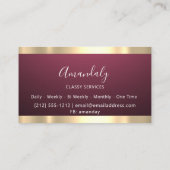 ブルゴーニュ金ゴールドプロフェッショナルメイクアップ爪、 ネイルピンク 名刺 (裏面)