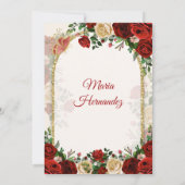 ブルゴーニュ金ゴールドボホスペインのガールトレスアñオスフローラ 招待状 (裏面)