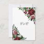 ブルゴーニュ金ゴールドポインセチアフローラ水結婚色の 出欠カード (裏面)