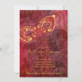 ブルゴーニュ金ゴールドマルディグラスマスカレードボール 招待状 (裏面)