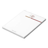 ブルゴーニュ金ゴールドモノグラムシンプルモダン ノートパッド (回転)