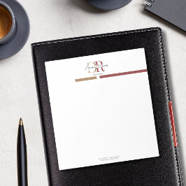 ブルゴーニュ金ゴールドモノグラムシンプルモダン ノートパッド