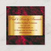 ブルゴーニュ金ゴールドラッシュテックはっきりしたミニマリストデザイン スクエア名刺 (裏面)