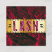 ブルゴーニュ金ゴールドラッシュテックはっきりしたミニマリストデザイン スクエア名刺 (正面)