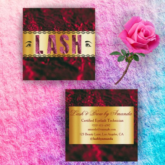 ブルゴーニュ金ゴールドラッシュテックはっきりしたミニマリストデザイン スクエア名刺