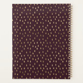 ブルゴーニュ金ゴールドレインドロップモダントレンディーモノグラム プランナー手帳 (裏面)