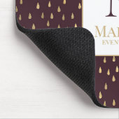 ブルゴーニュ金ゴールドレインドロップモダントレンディーモノグラム マウスパッド (コーナー)