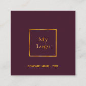 ブルゴーニュ金ゴールドロゴQRコエレガントード スクエア名刺 (正面)