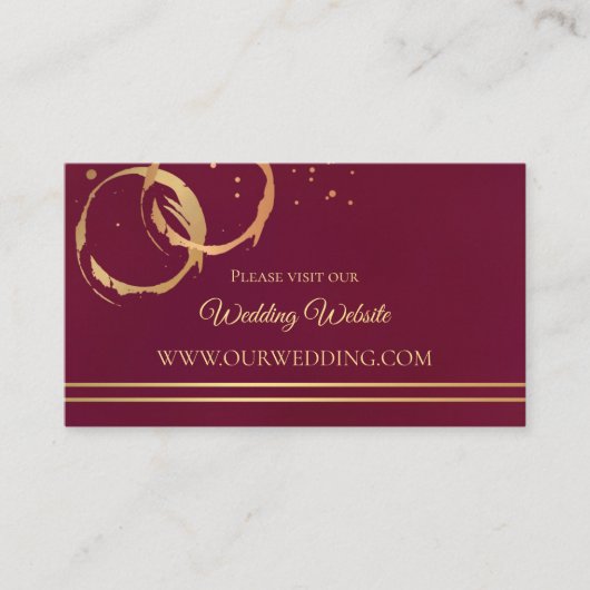 ブルゴーニュ金ゴールドワ結婚インのWebサイト挿入カード エンクロージャーカード (正面)