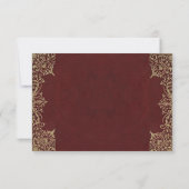 ブルゴーニュ金ゴールドヴィンテージ結婚式エレガント書 出欠カード (裏面)