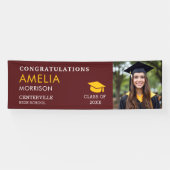 ブルゴーニュ金ゴールド写真大学院卒業 横断幕 (横)