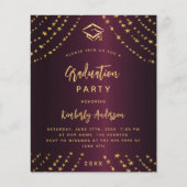 ブルゴーニュ金ゴールド卒業パーティーの予算招待状 チラシ (正面)