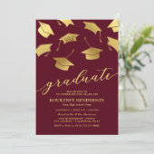 ブルゴーニュ金ゴールド卒業パーティー招待状 招待状 (スタンド正面)