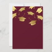 ブルゴーニュ金ゴールド卒業パーティー招待状 招待状 (裏面)