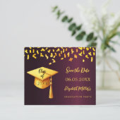 ブルゴーニュ金ゴールド卒業パーティー日付カードを保存 (スタンド正面)