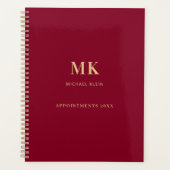 ブルゴーニュ金ゴールド名モノグラム2026 プランナー手帳 (正面)