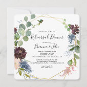 ブルゴーニュ金ゴールド幾何リハーサルディナー 招待状 (正面)