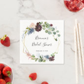 ブルゴーニュ金ゴールド幾何学ブライダルシャワー スタンダードカクテルナプキン (インサイチュ)