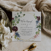 ブルゴーニュ金ゴールド幾何学展開披露宴 招待状