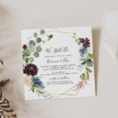 ブルゴーニュ金ゴールド幾何学我々はまだ誓い更新する 招待状