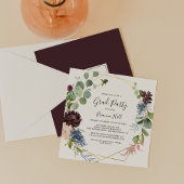 ブルゴーニュ金ゴールド幾何学的グラードパーティー 招待状