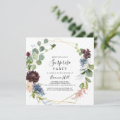 ブルゴーニュ金ゴールド幾何学的サプライズパーティー 招待状 (スタンド正面)