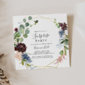 ブルゴーニュ金ゴールド幾何学的サプライズパーティー 招待状