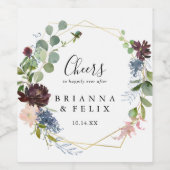 ブルゴーニュ金ゴールド幾何学的応援結婚ズのワインラベル ワインラベル (シングルラベル)