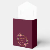 ブルゴーニュ金ゴールド幾何学的花模様女の子の赤ちゃんシャワー フェイバーボックス (オープン)