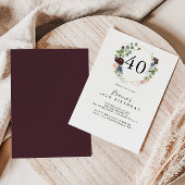 ブルゴーニュ金ゴールド幾何学長誕生日パーティー 招待状