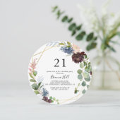 ブルゴーニュ金ゴールド幾何学長誕生日パーティー 招待状 (スタンド正面)