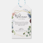 ブルゴーニュ金ゴールド幾何結婚的へようこそ ギフトタグ (正面)