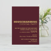 ブルゴーニュ金ゴールド引っ越し祝いパーティーカクテルパーティー 招待状 (スタンド正面)