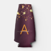 ブルゴーニュ金ゴールド星パーティーモノグラム名 ボトルクーラー (正面)