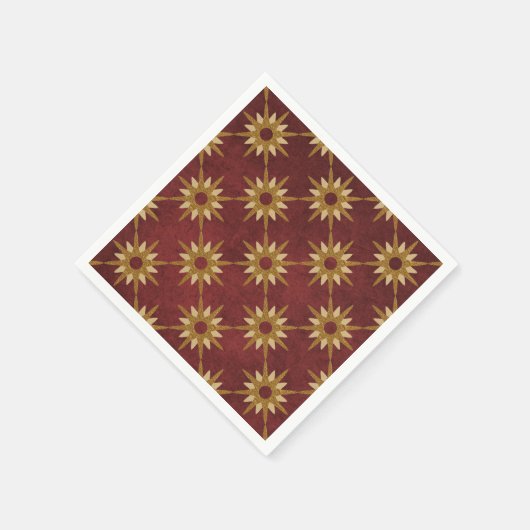 ブルゴーニュ金ゴールド星模様 スタンダードカクテルナプキン (角)