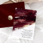 ブルゴーニュ金ゴールド水彩結婚式招待状 招待状