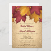 ブルゴーニュ金ゴールド秋ブライダルシャワー招待状 招待状 (正面/裏面)