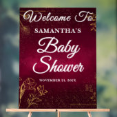 ブルゴーニュ金ゴールド秋ベビーシャワーウェルカム アクリルサイン (ニュートラル)